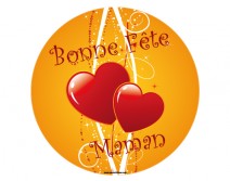 Sticker rond Bonne Fte Maman FDM04