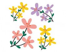 Sticker fleurs colores FDM31