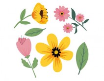 Sticker fleurs colores FDM32