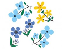 Sticker fleurs colorées FDM33