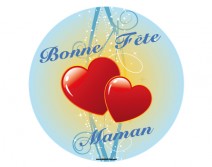 Sticker rond Bonne Fête Maman FDM10