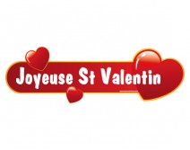 Sticker St Valentin long avec coeurs