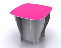 TABLE BLANCHE + PLATEAU COULEUR