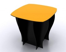 TABLE NOIRE + PLATEAU COULEUR