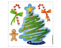 Sticker Noel sucre d'orge sapin