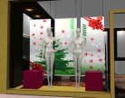 Vitrine Noel 02 sapin et noeud rouge