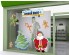 stickers sapins et sucres d'orge sur vitrine